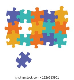 Solving colorful jigsaw puzzle, one piece missing for success. Lookng for solution. 
