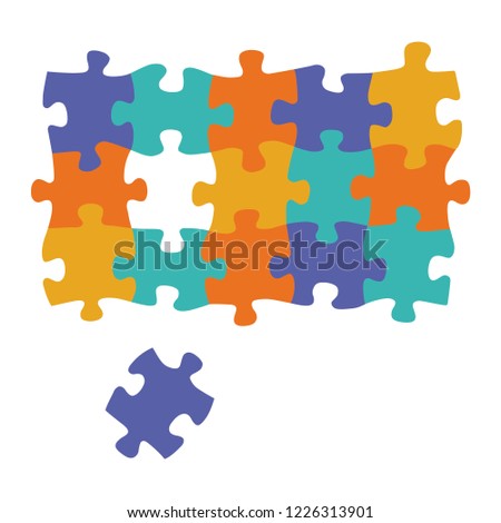 Solving colorful jigsaw puzzle, one piece missing for success. Lookng for solution. 
