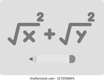 Solving Formula icon vector image. Can also be used for School and Geometric Tools. Suitable for mobile apps, web apps and print media.