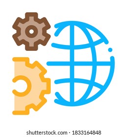 solving planet problems icon vector. solving planet problems sign. color symbol illustration