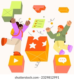 Solving problem collaboration illustration character