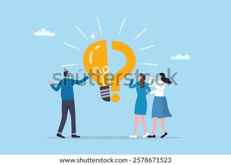 Solving problem, critical thinking root cause analysis to solution, answering question or success resolve issues, discover opportunity, creativity concept, businessman make idea from question mark.