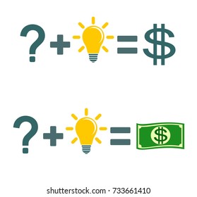 Solving a problem and make money. Solve problems will make rich. Stock vector illustration for poster, greeting card, website, ad, business presentation, advertisement design.