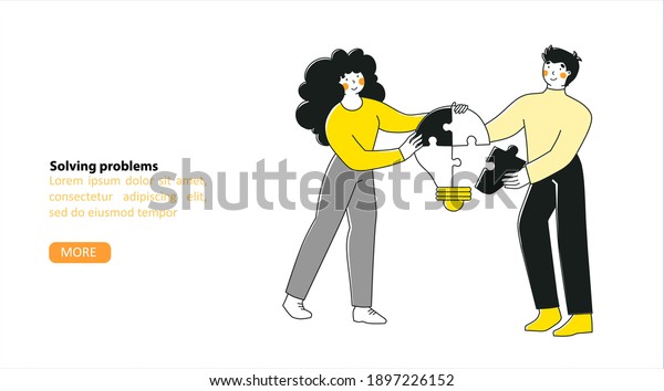 Colving Problem Cartoon Solving Problems Flat Vector Cartoon Illustration Stock Vector (Royalty ...