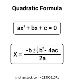 Solving Quadratic Equation Formula Mathematics Stock Vector (Royalty ...