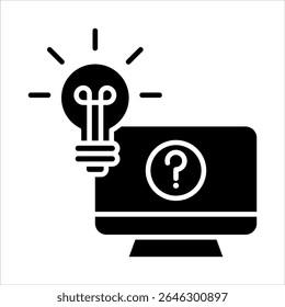 solving technical problems glyph icon vector illustration