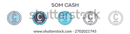 Som Cash Symbol Element For Design Graphic - Multi Styles