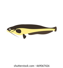 Som icon in flat style isolated on white background. Sea creatures symbol