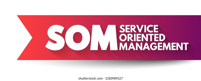 SOM Service Oriented Management - infrastructure that companies need to support the ongoing functionality, acronym text concept background
