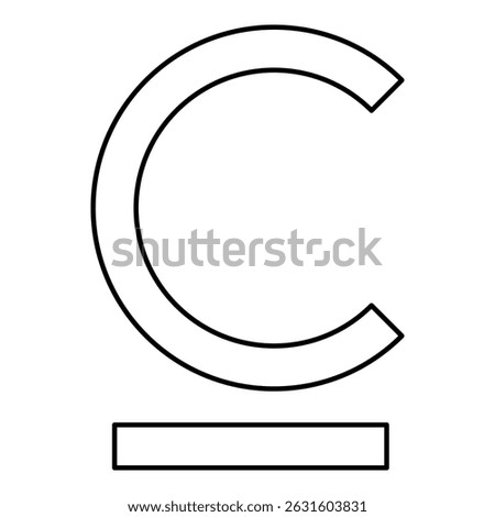 Som sign Kyrgyzstani currency symbol contour outline line icon black color vector illustration image thin flat style simple