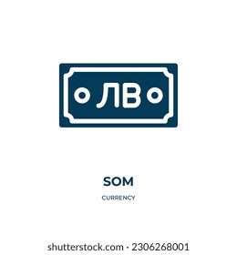 som vector icon. som, food, rice filled icons from flat currency concept. Isolated black glyph icon, vector illustration symbol element for web design and mobile apps