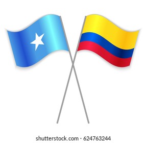 Somali and Colombian crossed flags. 