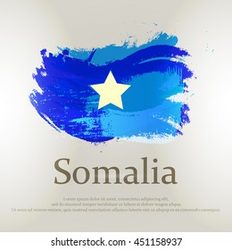 Somali flag painted abstract colorful brush strokes - vector illustration