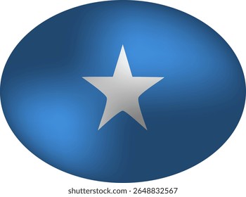 Somali Flag Vector - Glossy Oval Sphere Icon