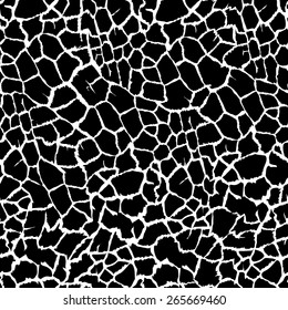 Somali Giraffe Black And White Vector Seamless Pattern