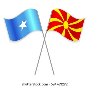 Somali and Macedonian crossed flags. 