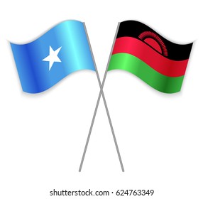Somali and Malawi crossed flags. 