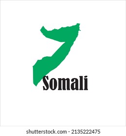 Somali Map On White Background