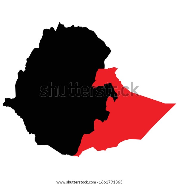 Ethiopia Somali Region Map Somali Region Highlighted On Ethiopia Map Stock Vector (Royalty Free)  1661791363 | Shutterstock