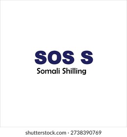 Somali Shilling Currency Code SOS Symbol on White Background – Somalia Financial Sign Vector Illustration