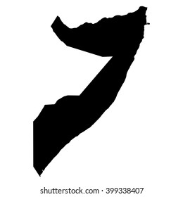 Somalia black map on white background vector