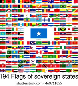 Somalia, collection of vector images of flags of the world
