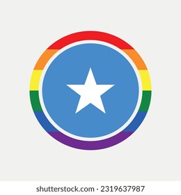 Somalia country flag circle - lgbt flag graphic element Illustration template design
