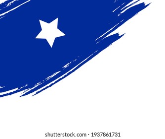 Somalia country flag vector background  icon watercolor dry brush ink texture illustration independence Day celebration banner 