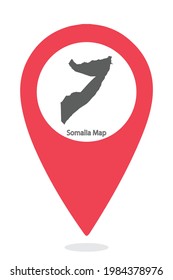 Somalia-Landkarte mit Standortsymbol 