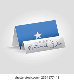Somalia country paper flag standing on the ground. Happy national day flag design.