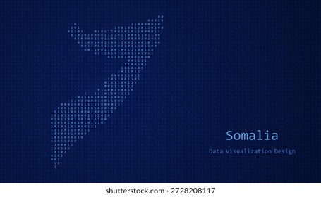 Somalia Mapa digital formado con unos y ceros para el diseño de visualización de datos