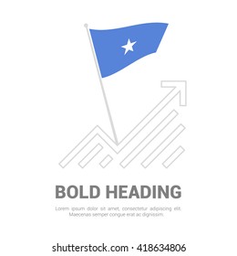 Somalia Flag with analytics graph up, Bold heading and place for text template