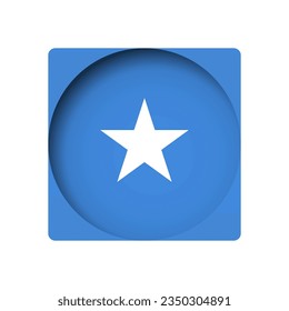 Somalia flag - behind the cut circle paper hole with inner shadow.