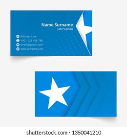 Somalia Flag Business Card, standard size (90x50 mm) business card template with bleed under the clipping mask.