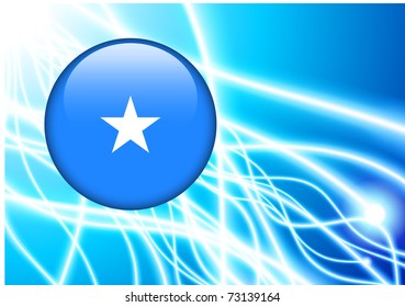Somalia Flag Button on Abstract Light Background Original Illustration