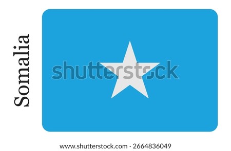 Somalia flag. Flag of Somalia. Computer illustration. Digital illustration. Vector illustration.