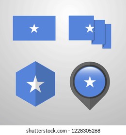 Somalia flag design set vector