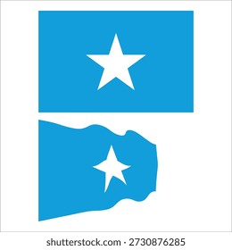 Bandera de Somalia con una estrella blanca de cinco puntas en un campo azul claro.