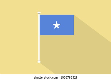 Somalia flag with flagpole,vector illustration