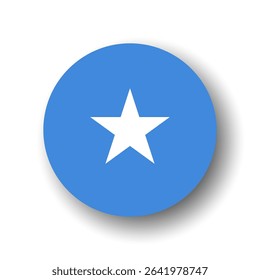 Somalia flag - flat vector circle icon or badge with dropped shadow.