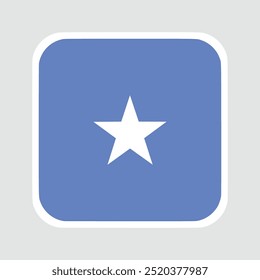 somalia flag, flat vector square with rounded corners and white border. vector illustration	