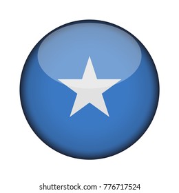 somalia Flag in glossy round button of icon. somalia emblem isolated on white background. National concept sign. Independence Day. Vector illustration.