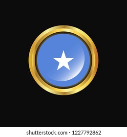 Somalia flag Golden button