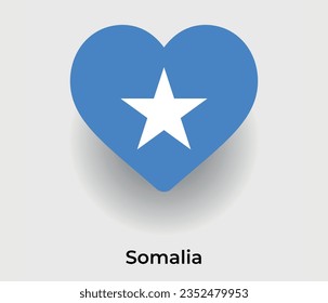 Somalia flag heart shape country icon vector illustration