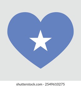 somalia flag heart shaped, symbol of love. heart-shaped flags of African continent countries. Vector Illustration