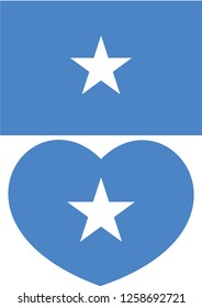 Somalia flag, Heart vector, sticker, eps10