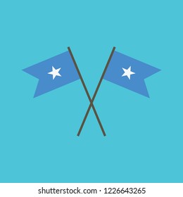Somalia flag icon in flat design. Independence day or National day holiday concept.