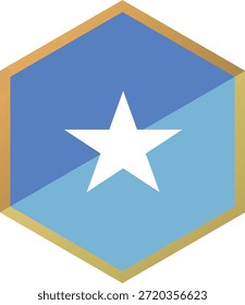 Diseño simple de la forma hexagonal del icono de la bandera de Somalia
