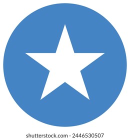 Somalia flag. Flag icon. Standard color. Circle icon flag. 3d illustration. Computer illustration. Digital illustration. Vector illustration.