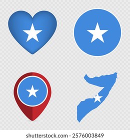 Somalia Flag Icons Pack. Vector illustration.